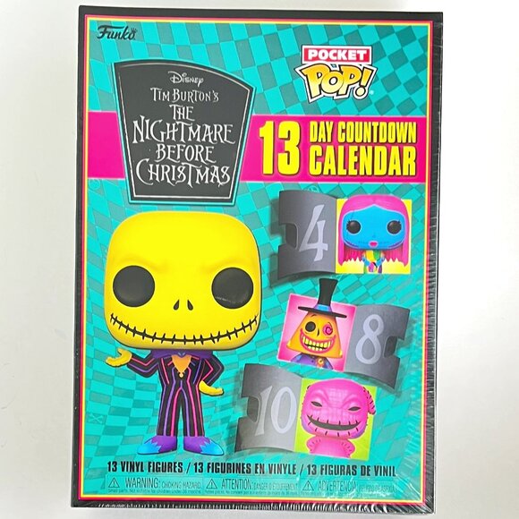 Funko Pocket Pop! Nightmare Before Christmas 13 Day Advent Calendar Black Light - Picture 1 of 3